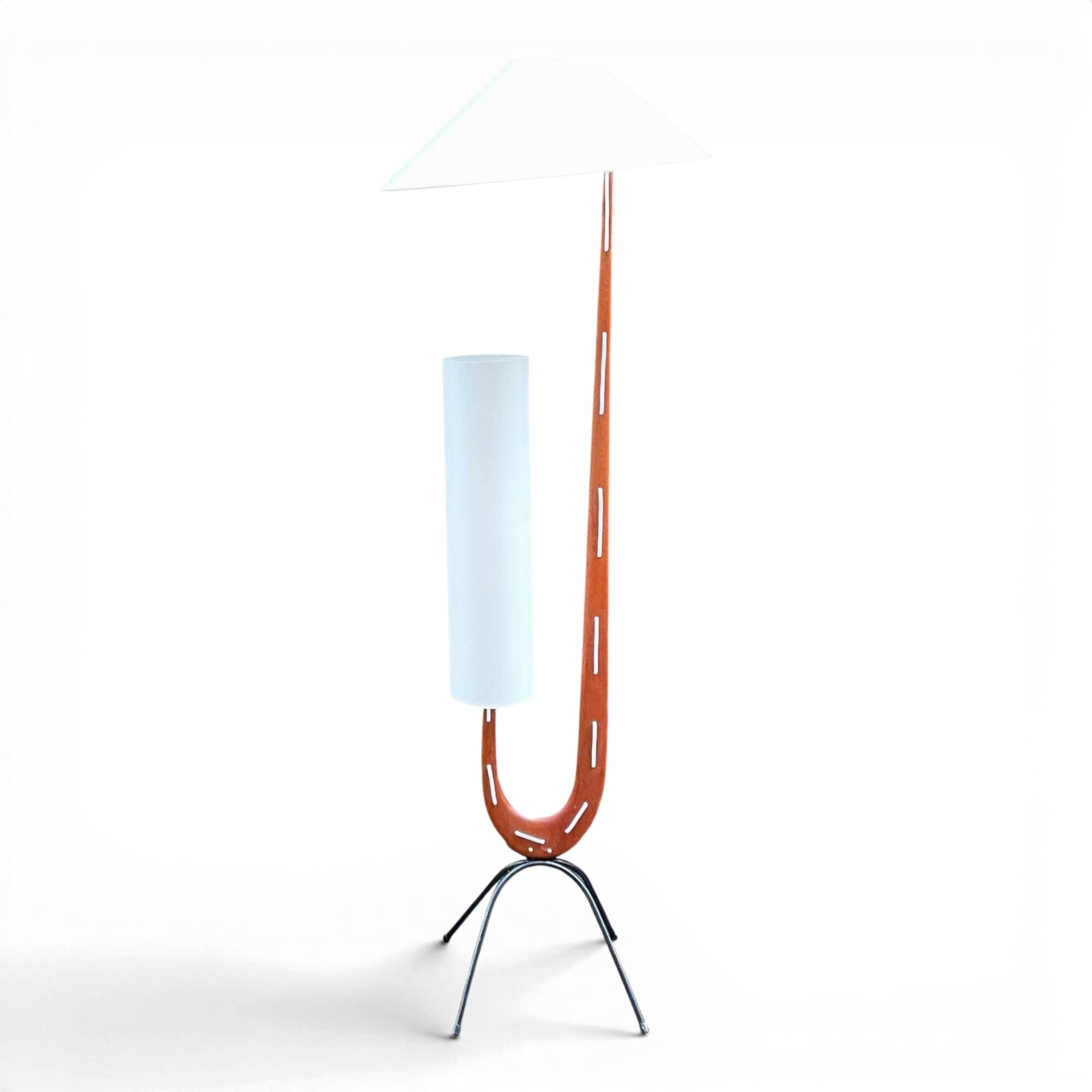 Lampadaire Girafe en Acajou par la Maison Rispal