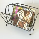 Porte-revues vintage / présentoir à disques en métal / kiosque à journaux des années 1960