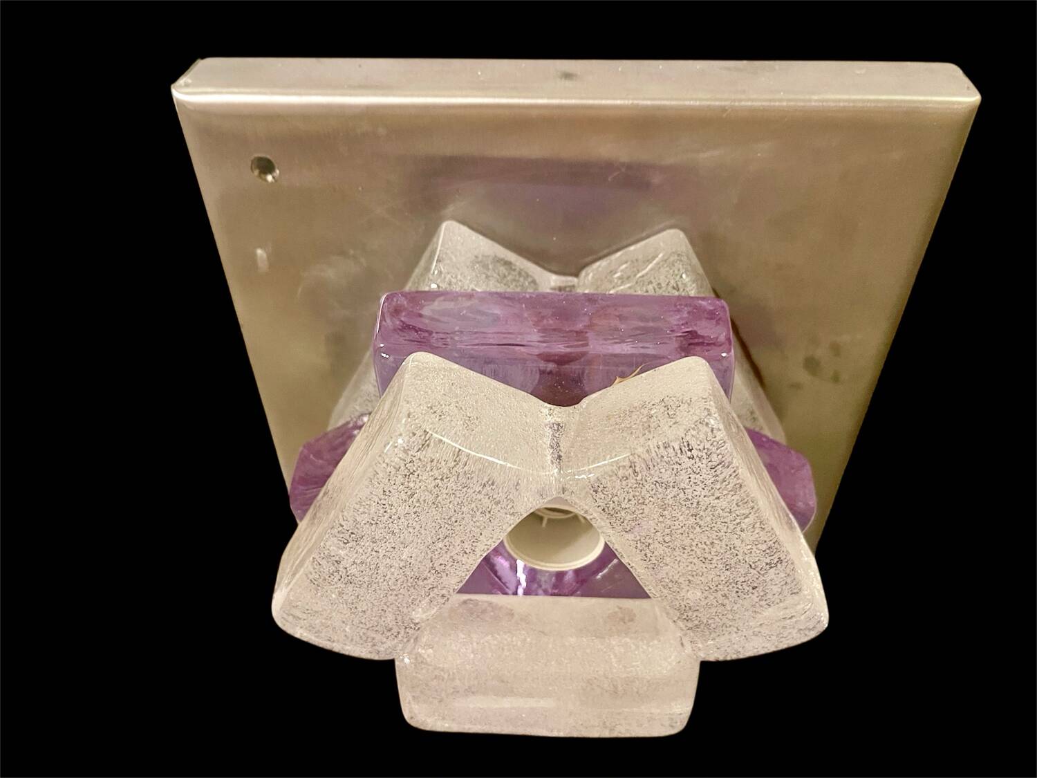 Albano Poli by Poliarte two-tone murano glass wall light, Italy 1970