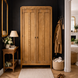 Parisian Art Deco wardrobe, raw wood.