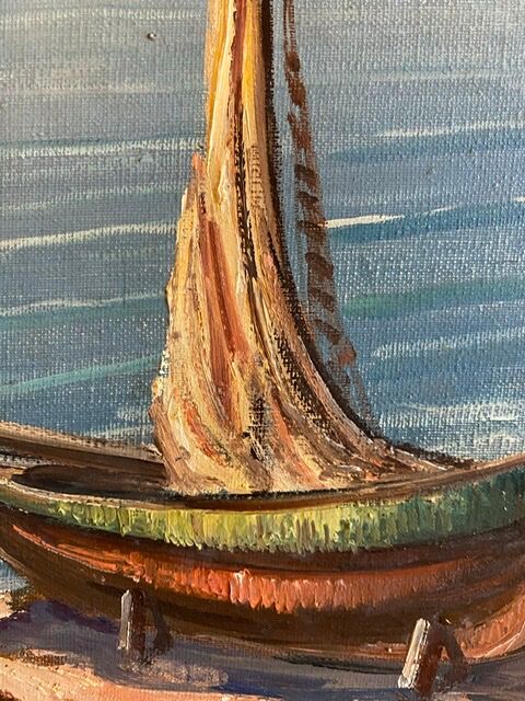 Old painting, Marine, the Riviera , signed 50/60