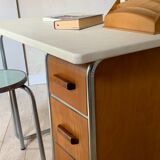 Bureau métal et bois vintage