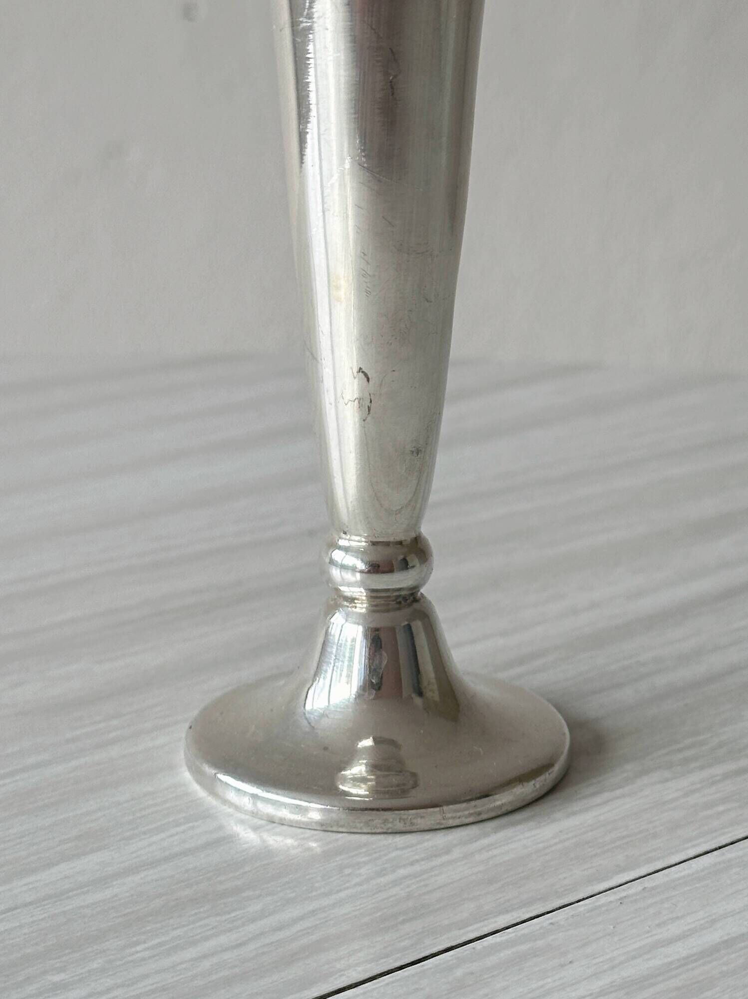 Silver-plated single flower vase