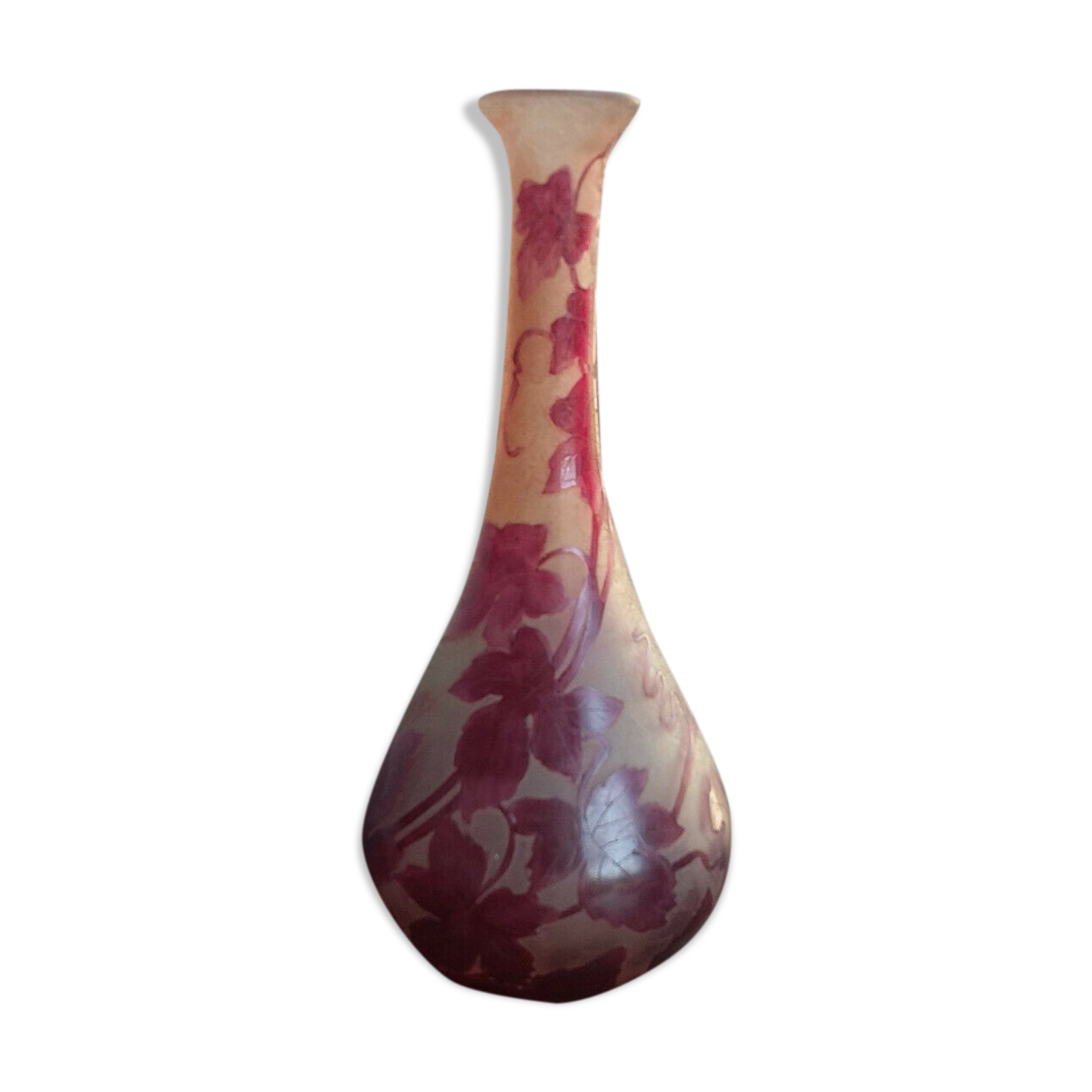 Soliflore Legras vase decorated with vine leaves