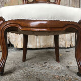 Louis XV style chair in cherry wood and fabric