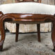 Chaise style Louis XV en merisier et tissu