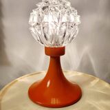 Vintage space age tafellamp uit de jaren 60 met lampenkap in glas