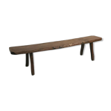 Brutalist solid elm bench, 1960