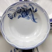 Set of 5 mismatched hollow plates Digoin Sarreguemines and Saint Amand
