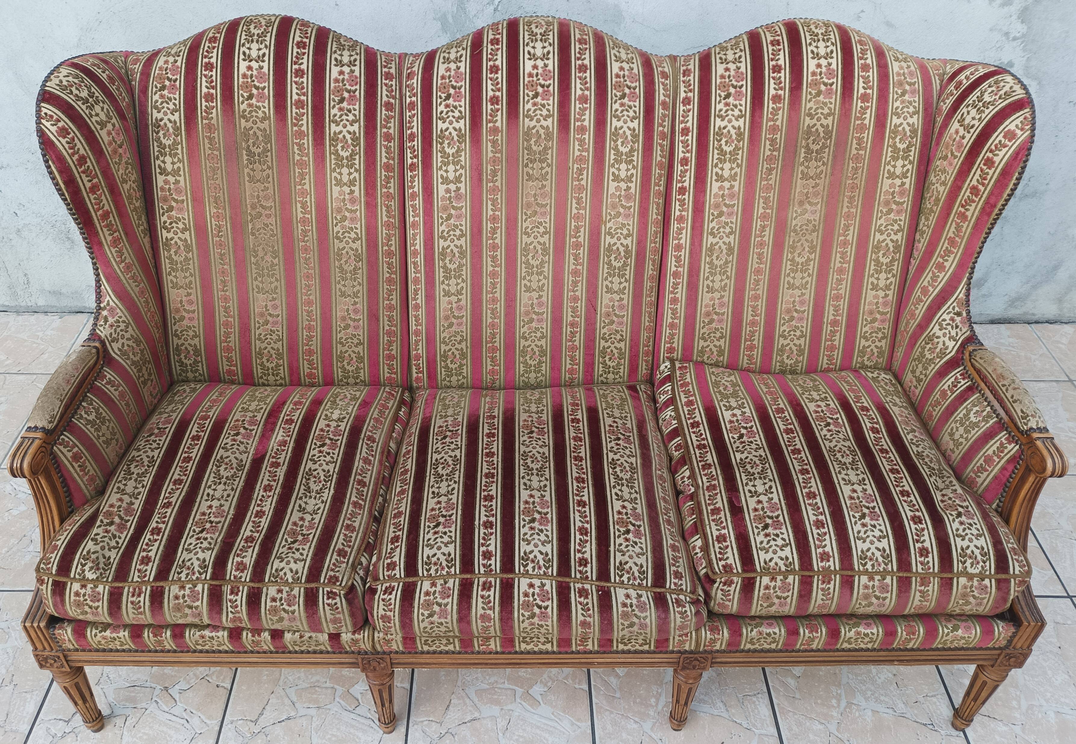 Canapé à oreilles Louis XVI