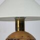 Lampe de table en rotin, bambou et laiton, Italie années 1970