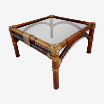 Table bambou et verre