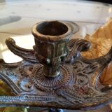 Bougeoir laiton vintage de  style gothique