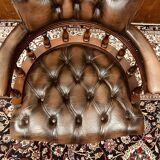 English Brown Chesterfield Captain Chair