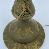 Oriental brass lamppost severe late 19th beautiful patina