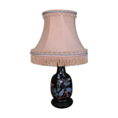 Bedside lamp in black wood patterns