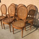 6 chaises cannées louis XI