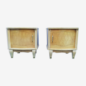 Pair of art deco bedside tables 40s