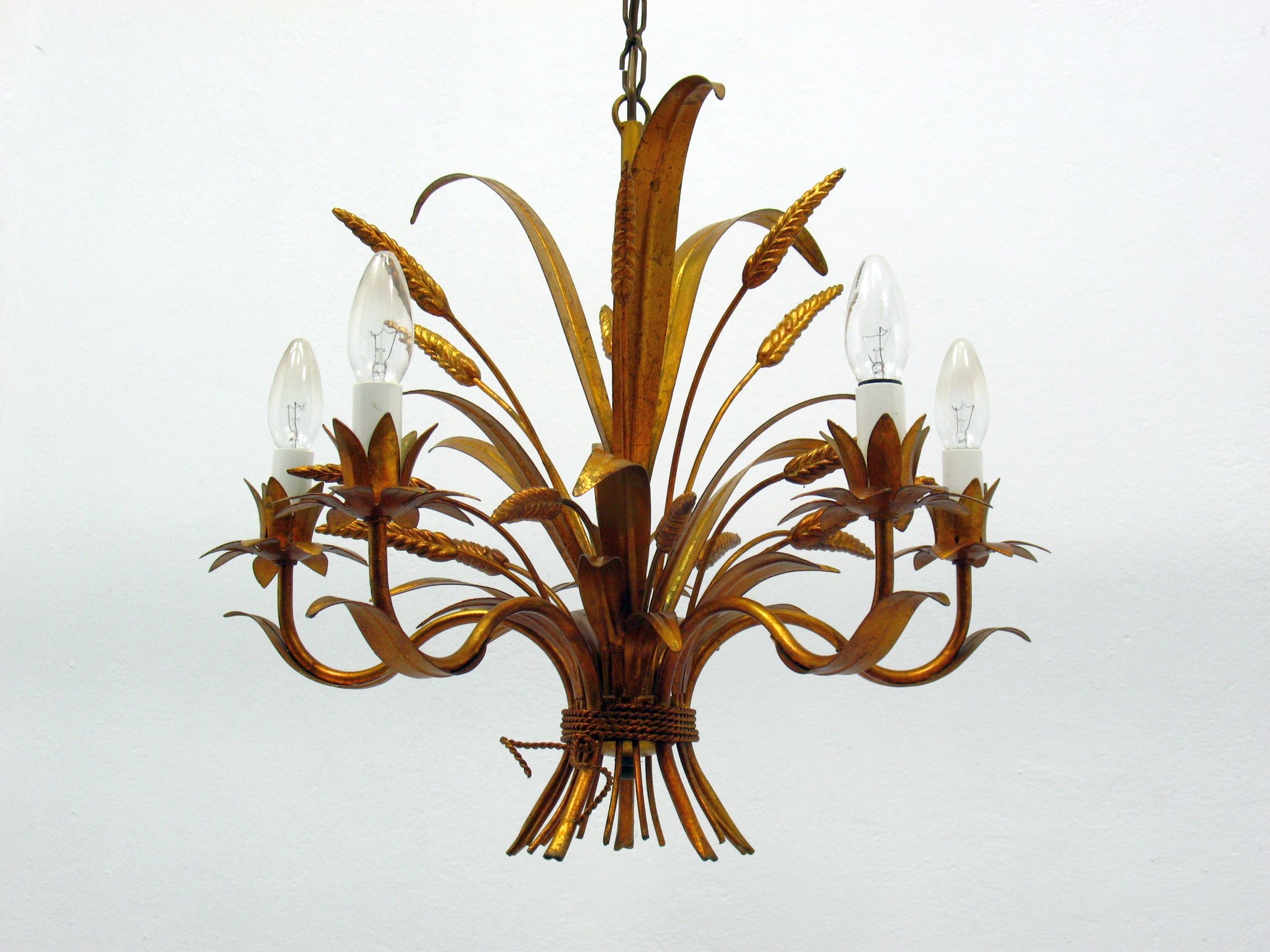 Lustre floral hollywood regency années 1970