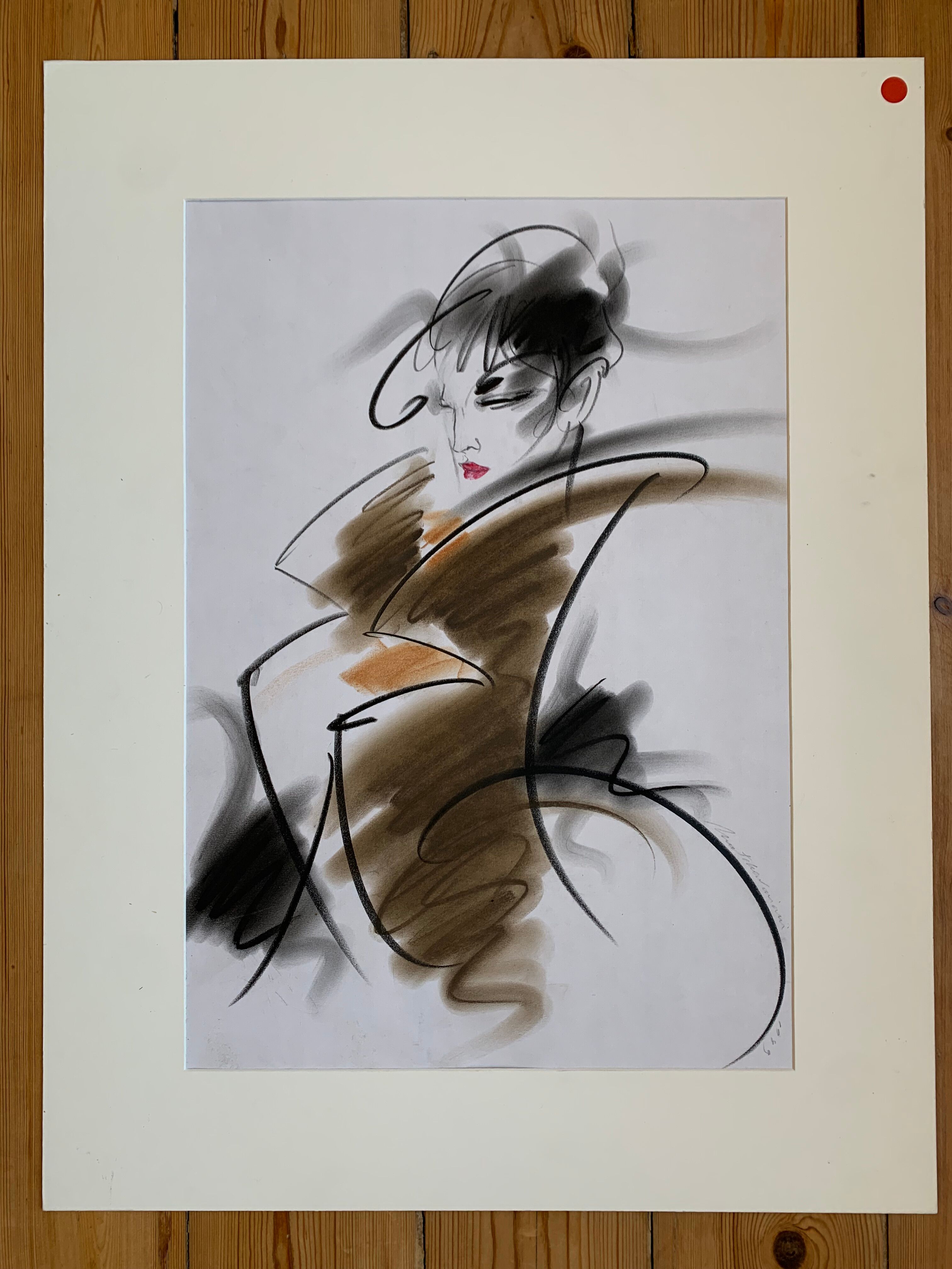 Henri Matchavariani (VOGUE illustrator) (1939) Fashion drawing. Contribution for Vogue 1990