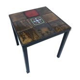 Ancienne table basse noir avec carreaux faïence