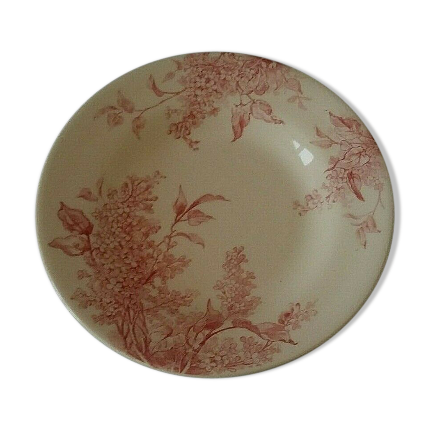 Old hollow plate Gien model Lilas model late 19th century Lilas