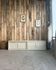 Vintage patinated work cabinet with sliding doors (renovated)