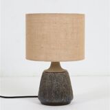 Handmade Søholm ceramic table lamp with jute lampshade / Danish Design