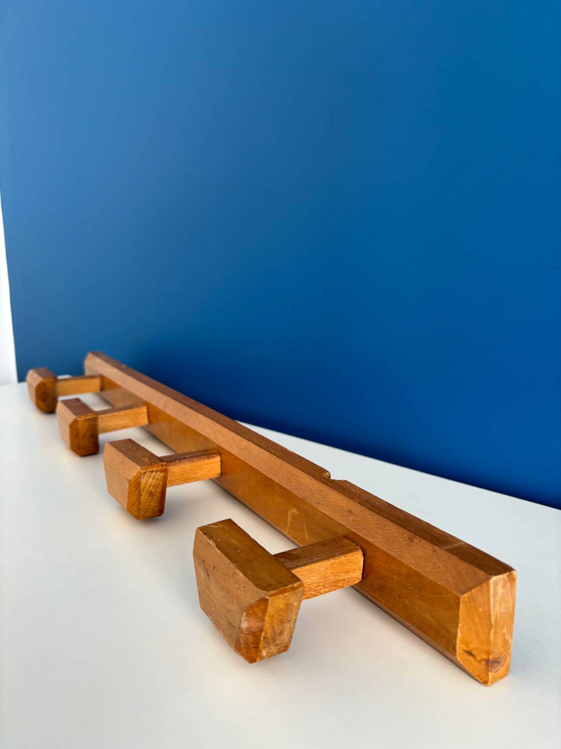Wooden coat rack, boarding school style