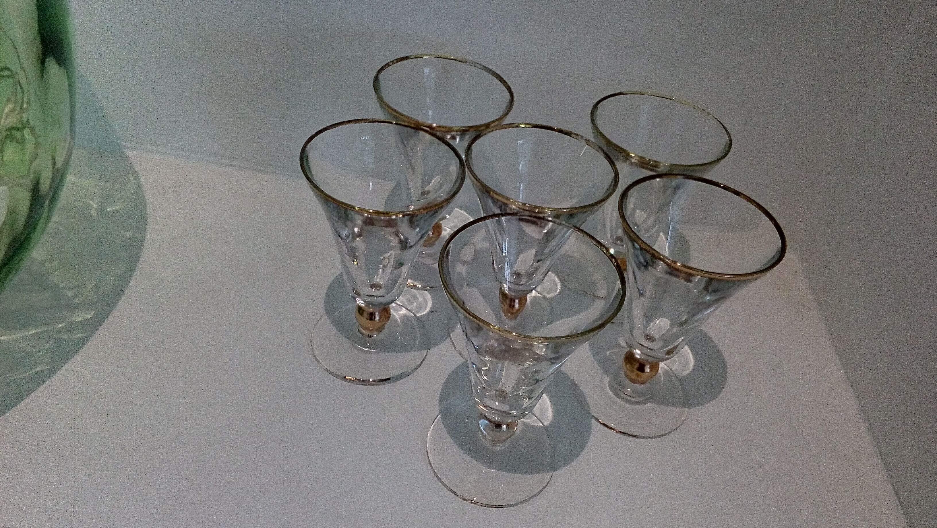 Set of 6 glasses of gold fillet bistro
