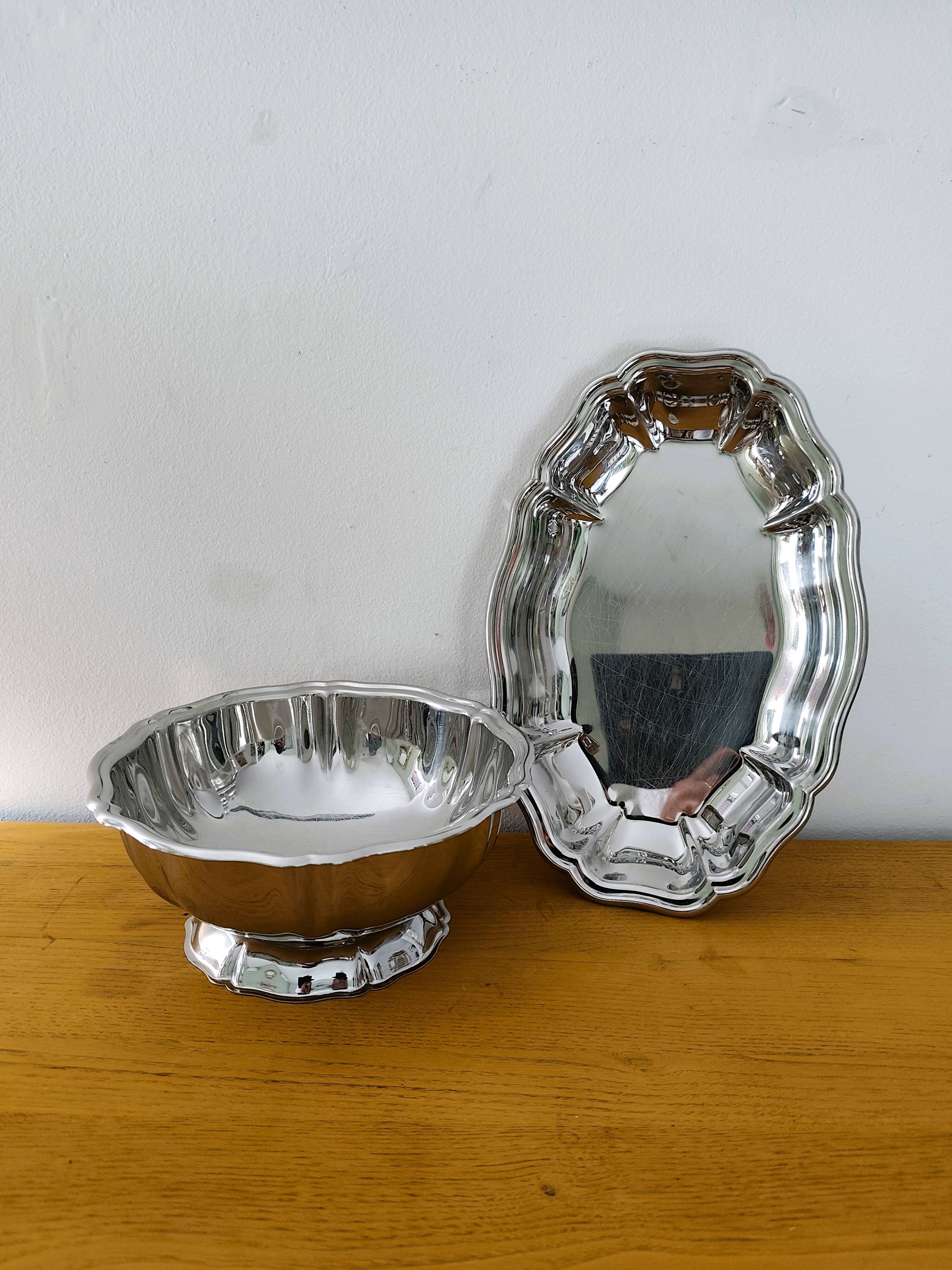 Set of 2 Jean Couzon stainless steel 18/10 dishes