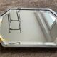 Plateau Art Déco miroir biseauté et laiton argenté