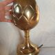 Kronenbourg - "K" hop flower lamp in filled brass and its lampshade