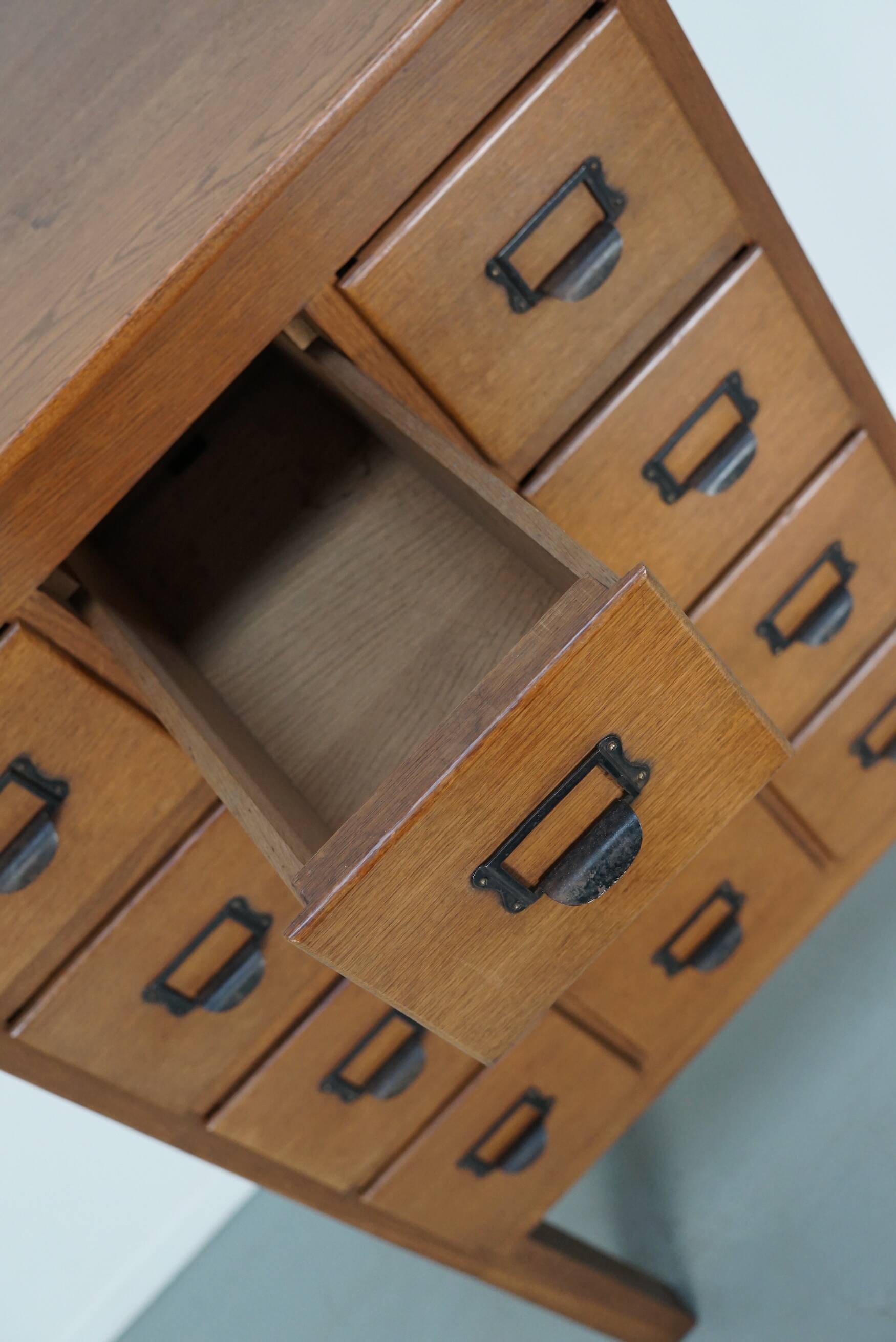 Vintage Dutch Oak Apothecary / Filing Cabinet, 1930s