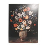 Reproduction painting on wood, still life, bouquet flowers, after Jan Brueghel the elder
