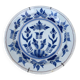 Assiette décorative fleurs bleu
