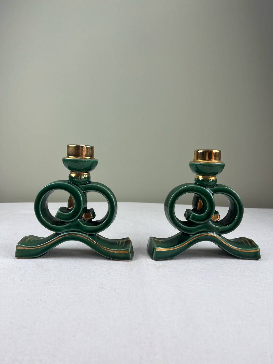 Ceramic candle holders from the 1950s