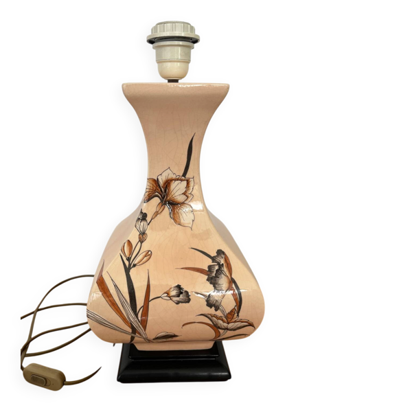 Pied de lampe « Iris » céramique craquelée