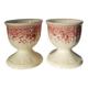 Set de 2 coquetiers Villeroy et Boch "Burgenland" à décor rouge