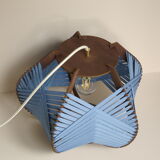 Large blue woven lamp to install