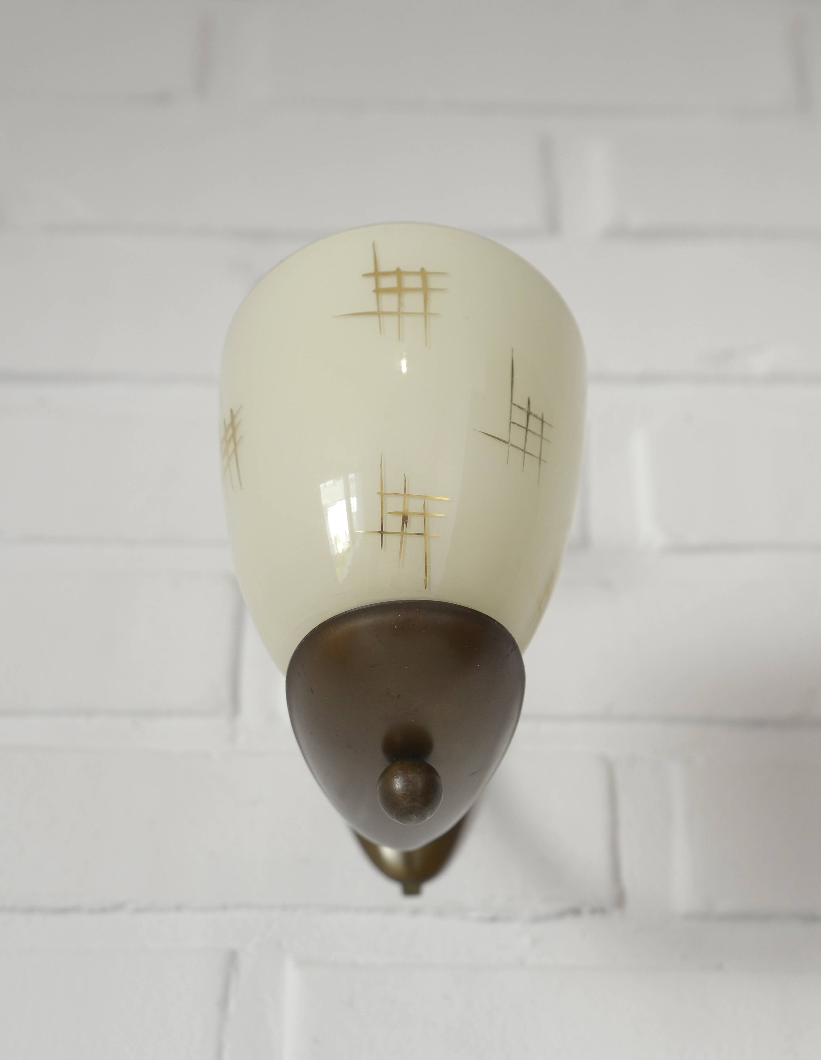 Applique murale Art Déco originale en laiton / luminaire vintage des années 1930 / époque Bauhaus