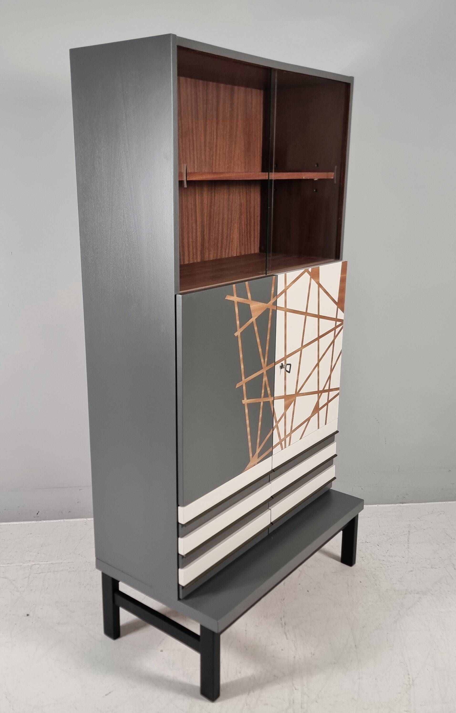 Vintage Bar Cabinet in Beech, 1970s