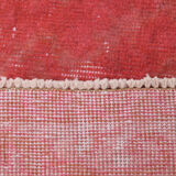 Distressed red turkish vintage rug 303x209 cm