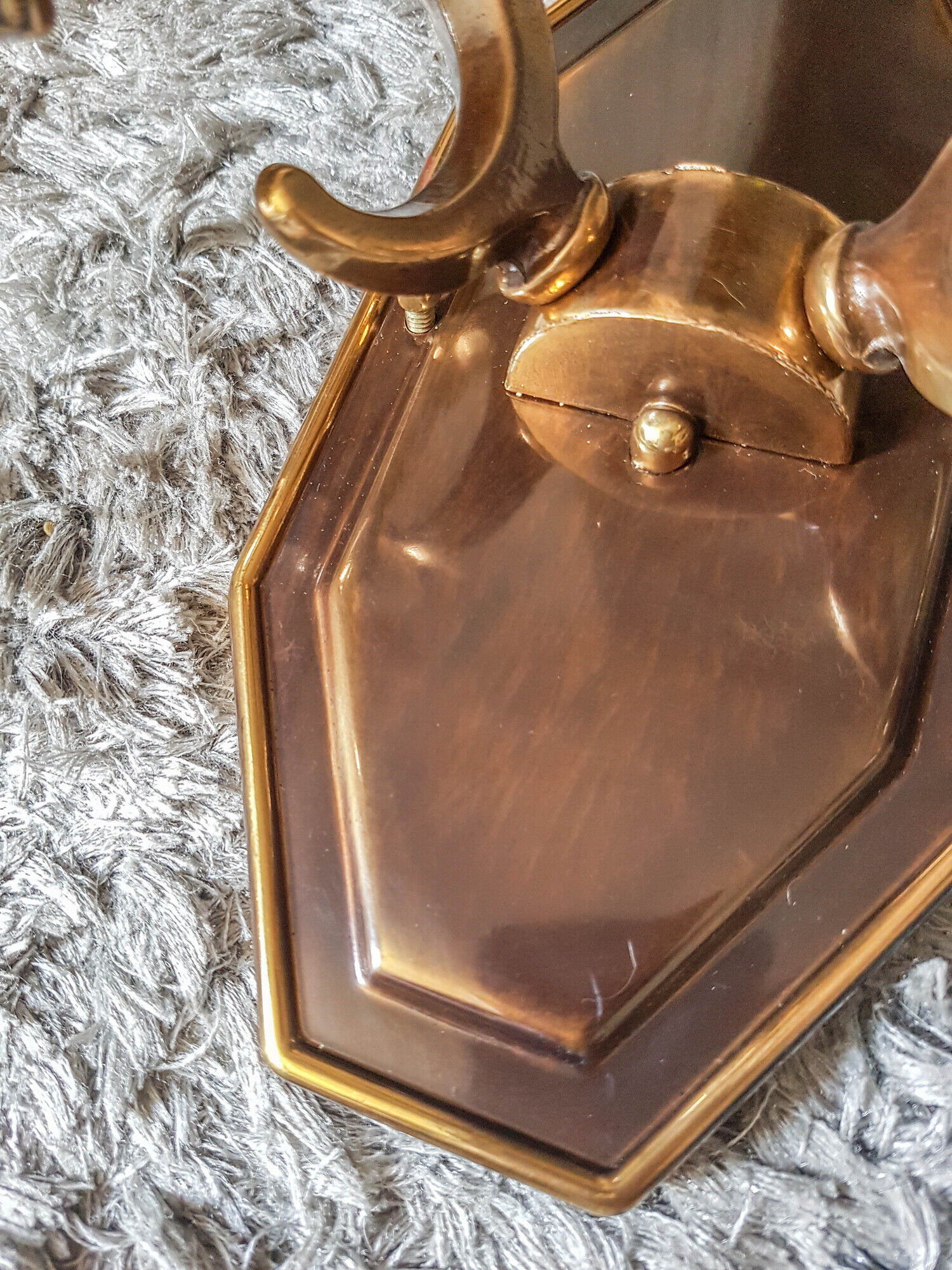 Pair of metal and bronze wall wall light 2 fake candles