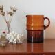 Large vintage amber glass decanter/pitcher