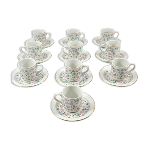 10 tasses à café porcelaine