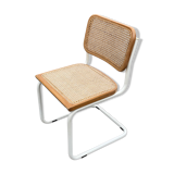 Cesca chair b32 model in white and wood by Marcel Breuer