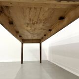 Large solid pine farmhouse table with spindle legs