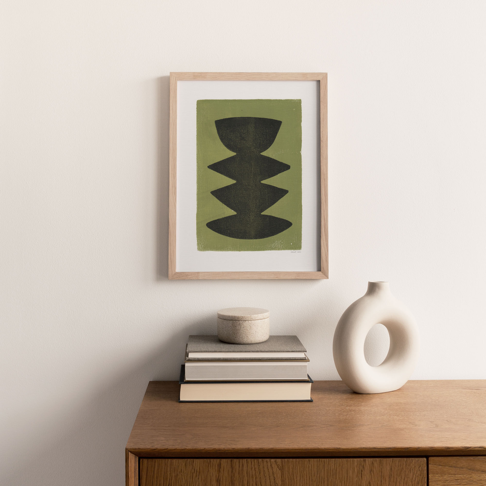 Painting on paper illustration dated and signed eawy m312