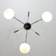 Lustre Mid-Century en Chrome et Opaline, Italie